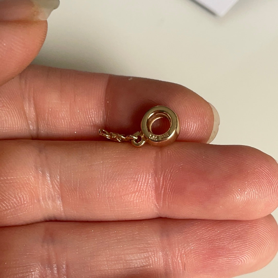 Genuine Pandora Solid 14ct Gold Diamond Flower Dangle Charm RARE HTF