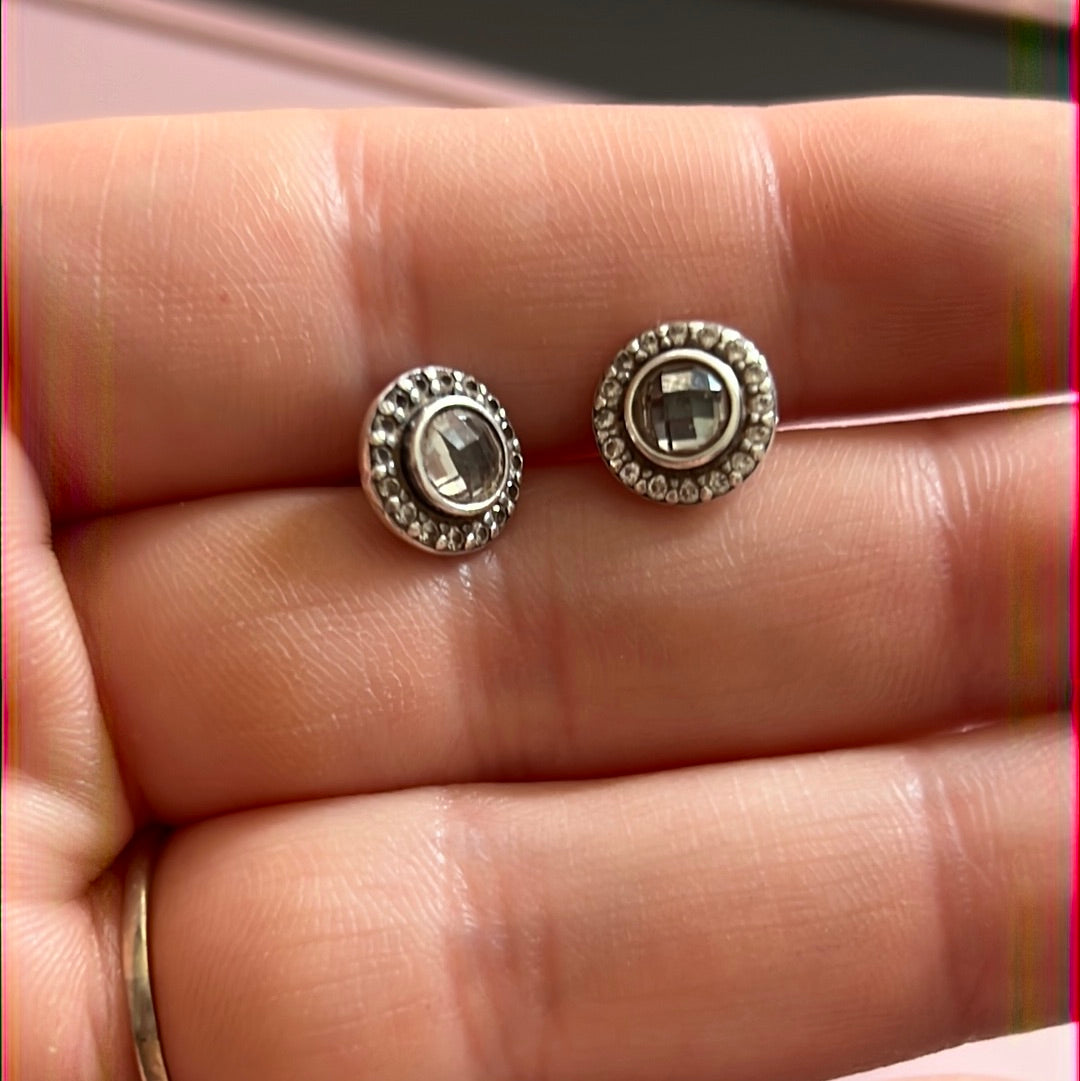 Genuine Pandora Brilliant Legacy Pink Pave Earrings Studs
