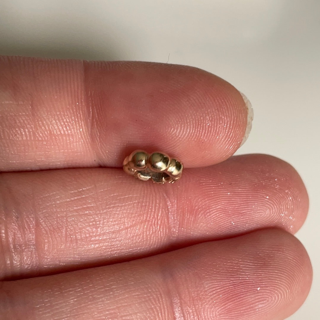 Genuine Pandora Solid 14ct Gold Bubble Bobble Spacer Charm HTF