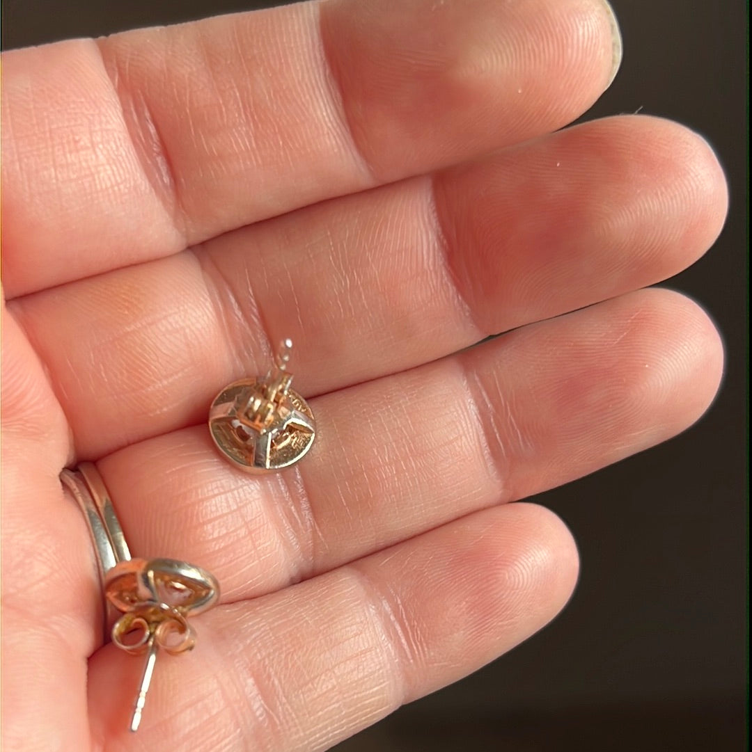 Genuine Thomas Sabo Rose Gold Luna Rose Quartz Pave Earrings Studs