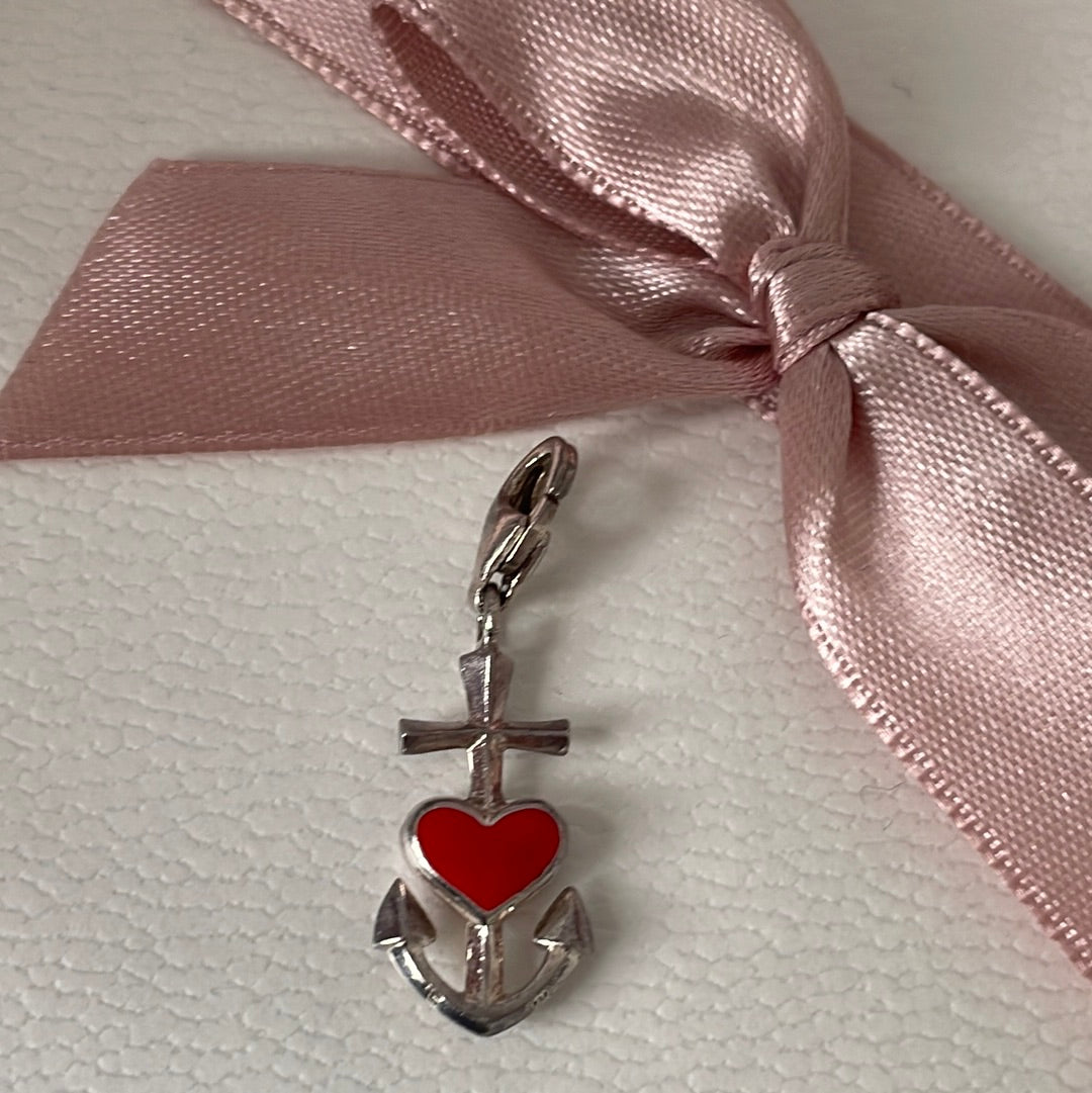 Thomas Sabo Enamel Heart Anchor Clip Charm