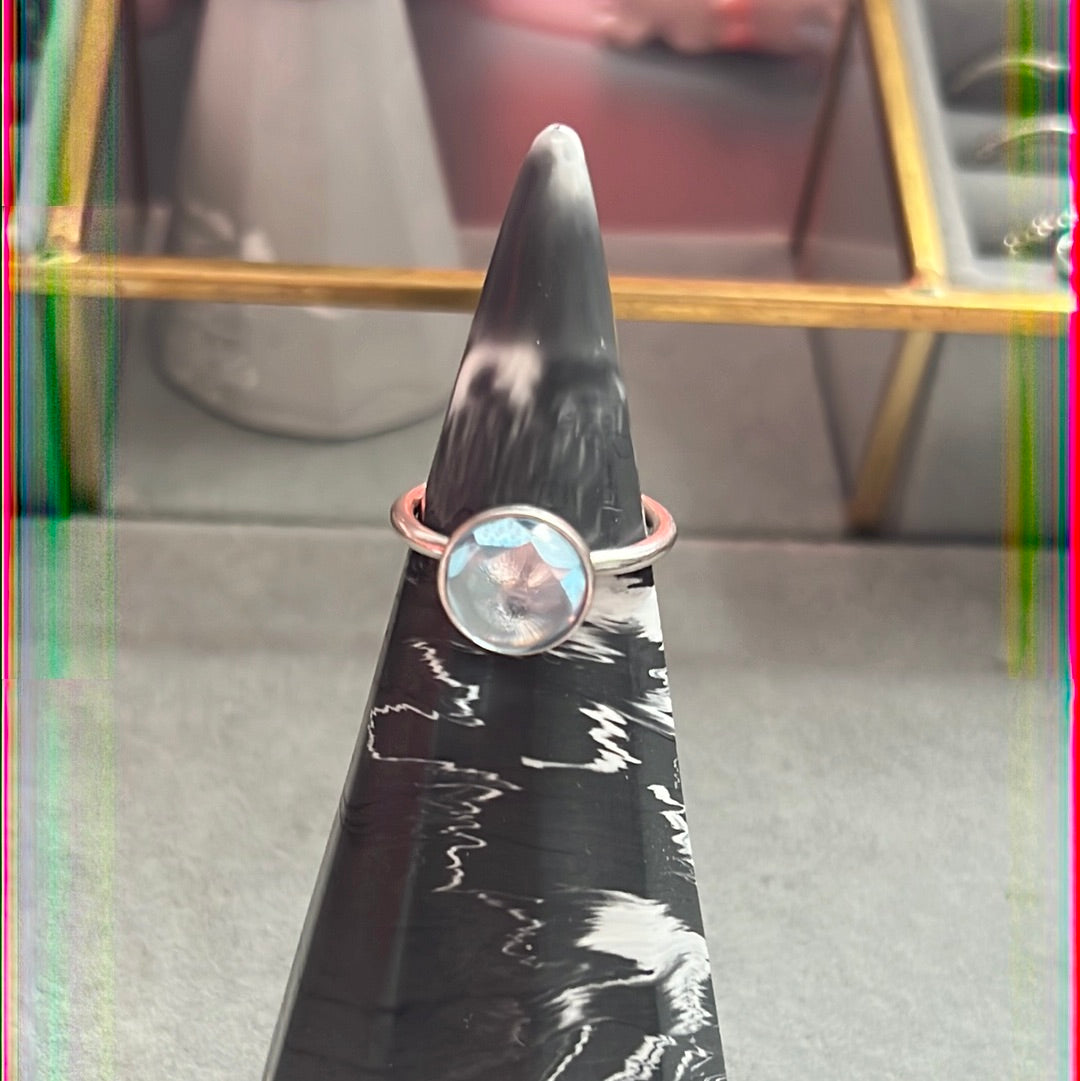Genuine Pandora Poetic Droplet Blue CZ Ring 60
