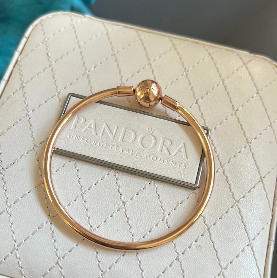 Genuine Pandora Rose Gold Bangle Small 19cm