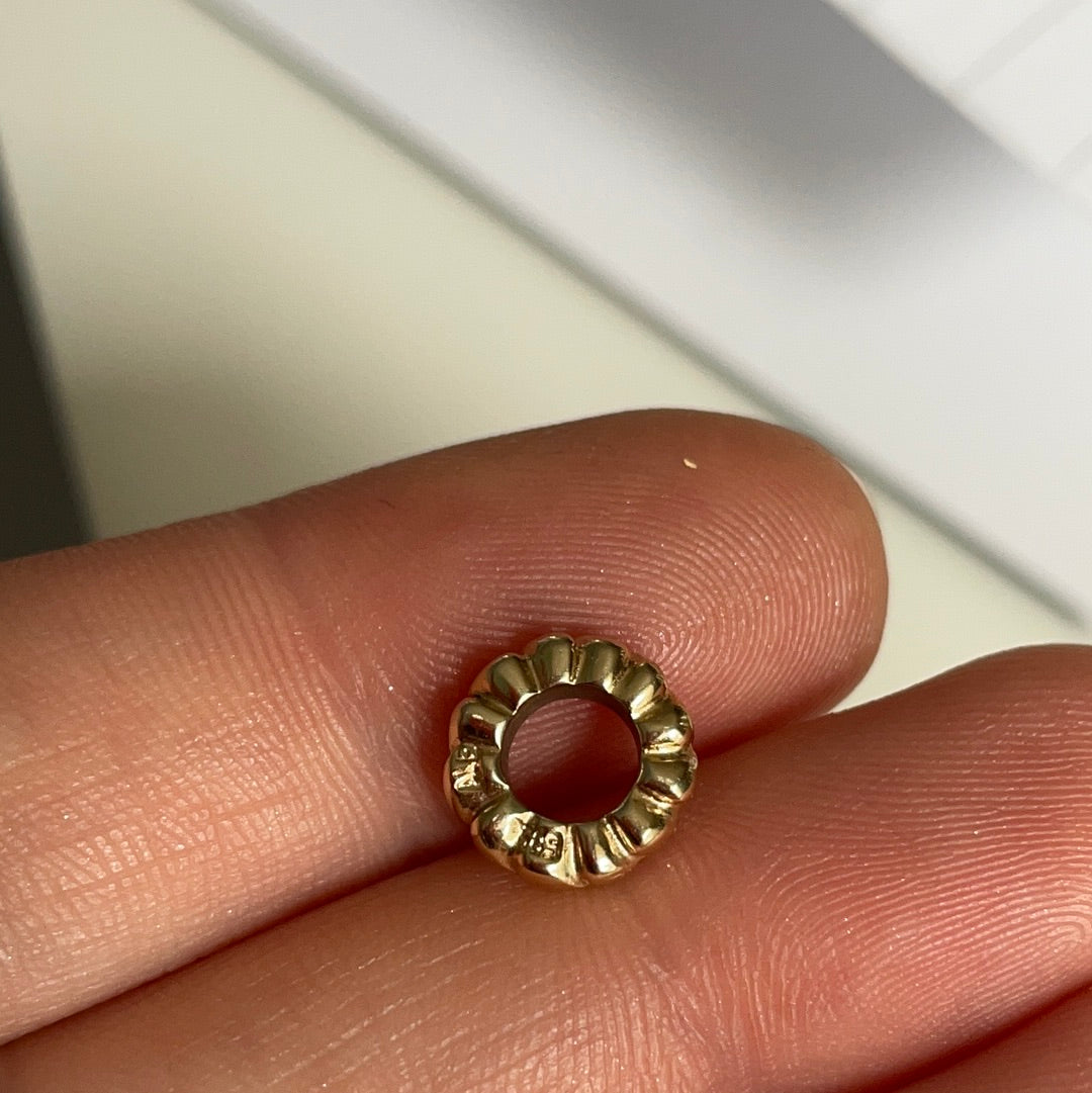 Genuine Pandora Solid 14ct Gold Tiny Hearts Spacer Charm HTF