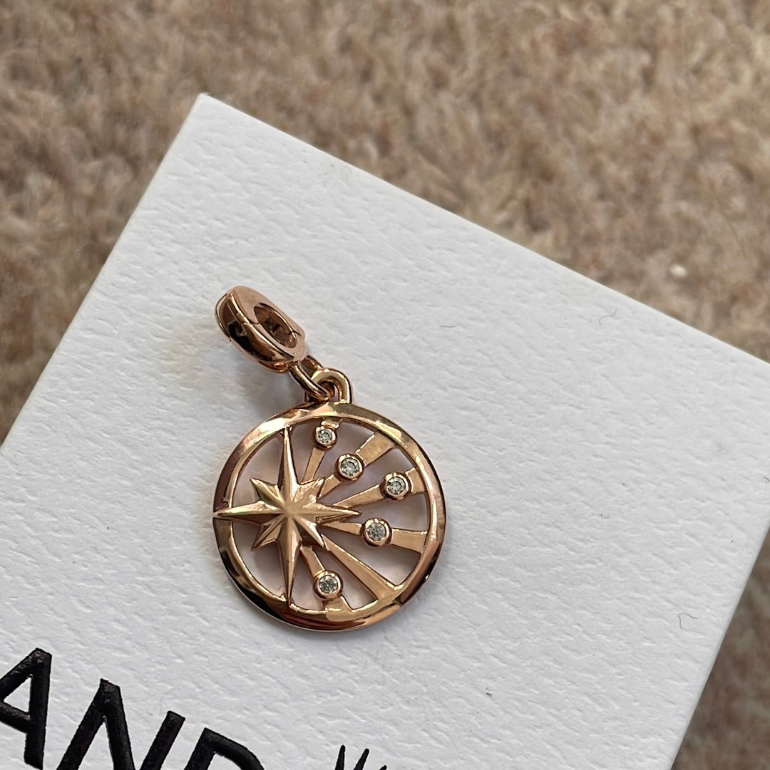 Genuine Pandora Me Rose Gold CZ Ray of Life Essence Charm