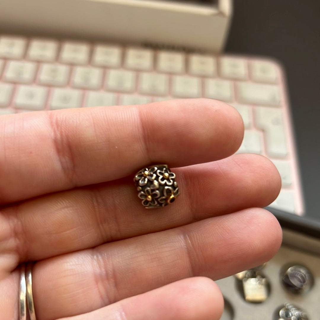 Genuine Pandora Pink Moonstone Charm Dew Drop RARE HTF