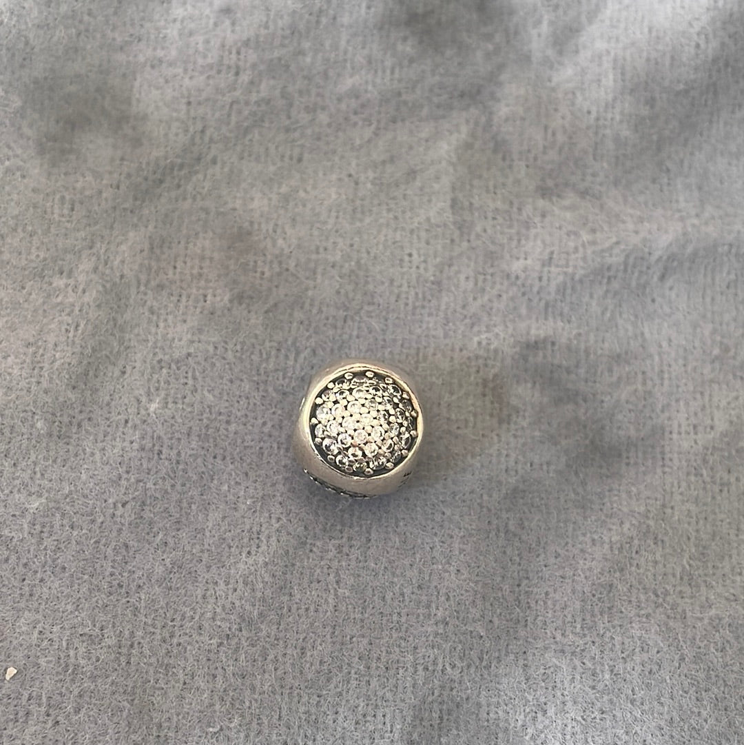 Genuine Pandora Sparkle Pave Circle Charm and Silver