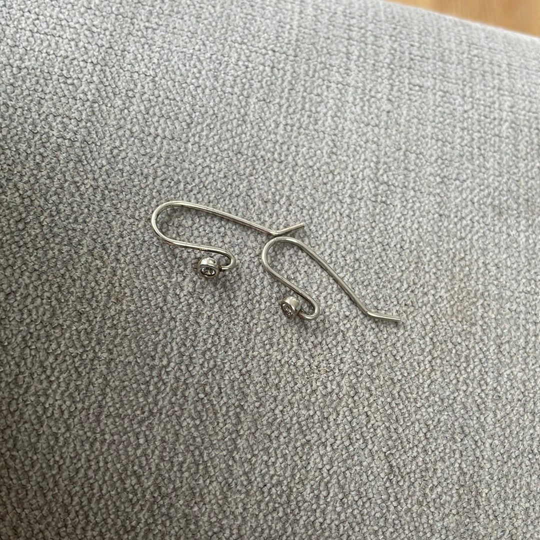 Genuine Pandora Dangle Earrings CZ Compose With Barrels