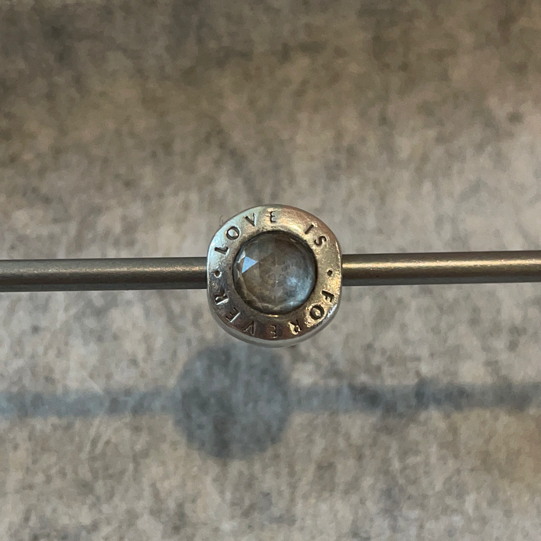 Genuine Pandora Love is Forever Charm With Clear Stone