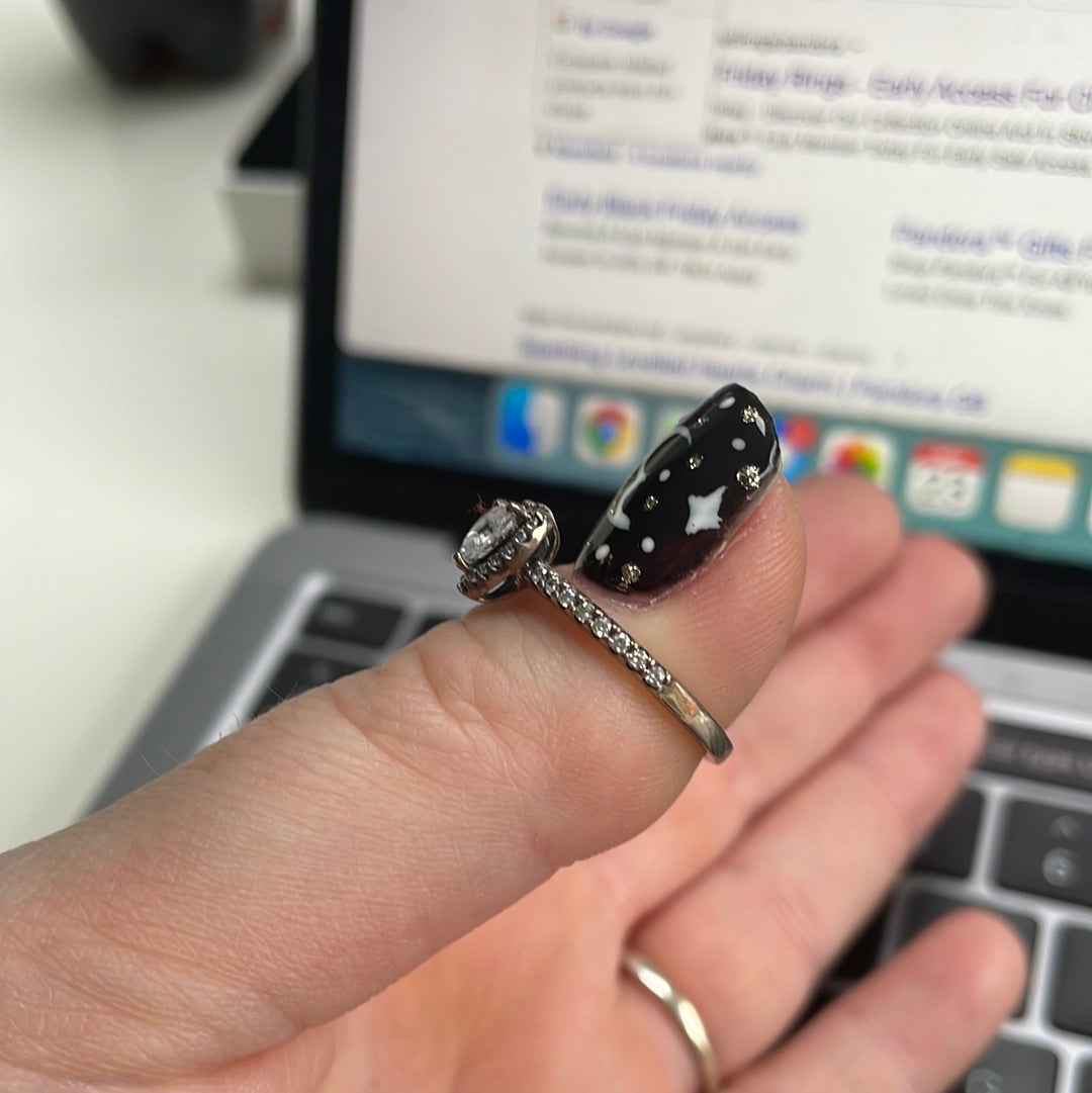 Genuine Pandora Levelled Heart Pave CZ Ring Size 60