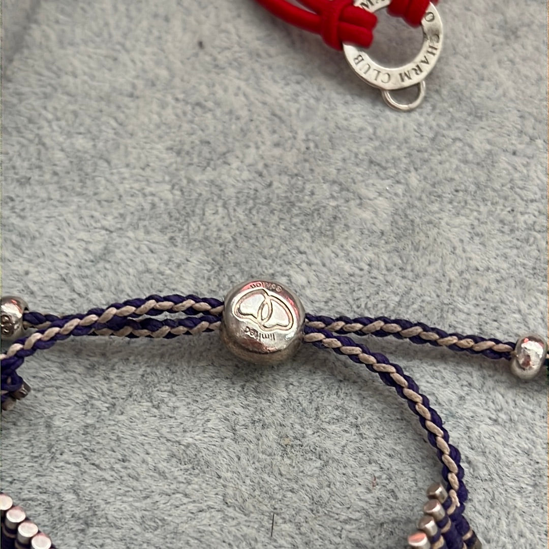 Genuine Links of London Purple Material Woven Sweetie Friendship Bracelet Limited Edition