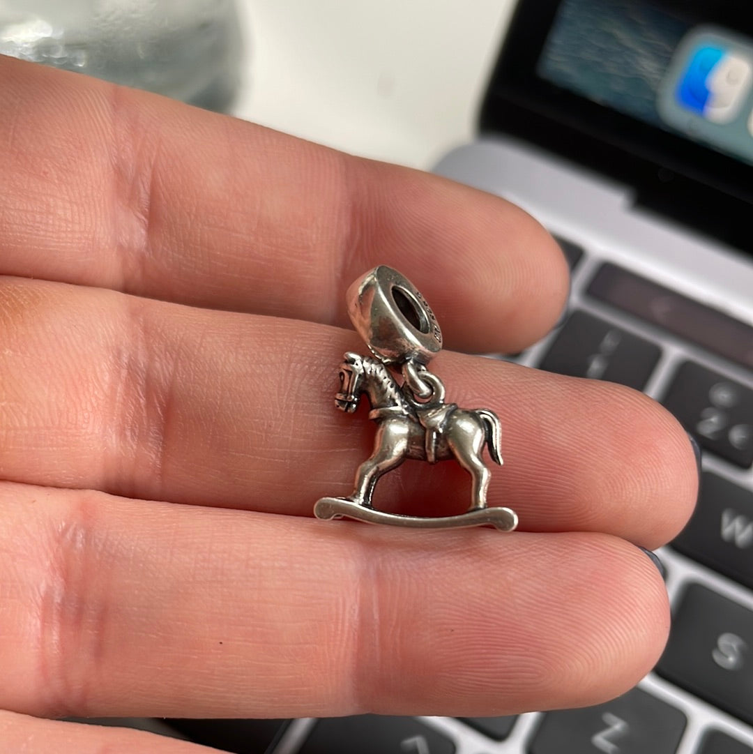 Genuine Pandora Retired Rocking Horse Charm Dangle RARE HTF