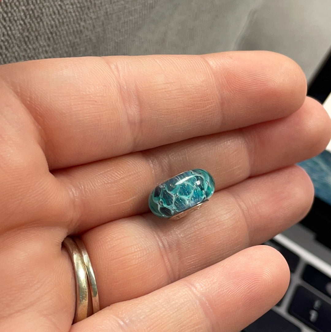 Genuine Chamilia Murano - Blue, Turquoise Mermaid Shimmer BEAUTIFUL