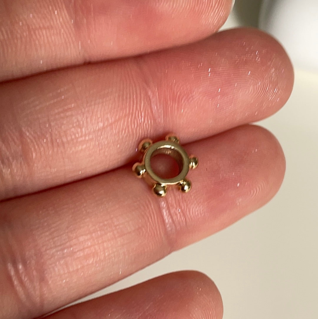 Genuine Pandora Solid 14ct Gold Dotted Spacer Charm RARE HTF