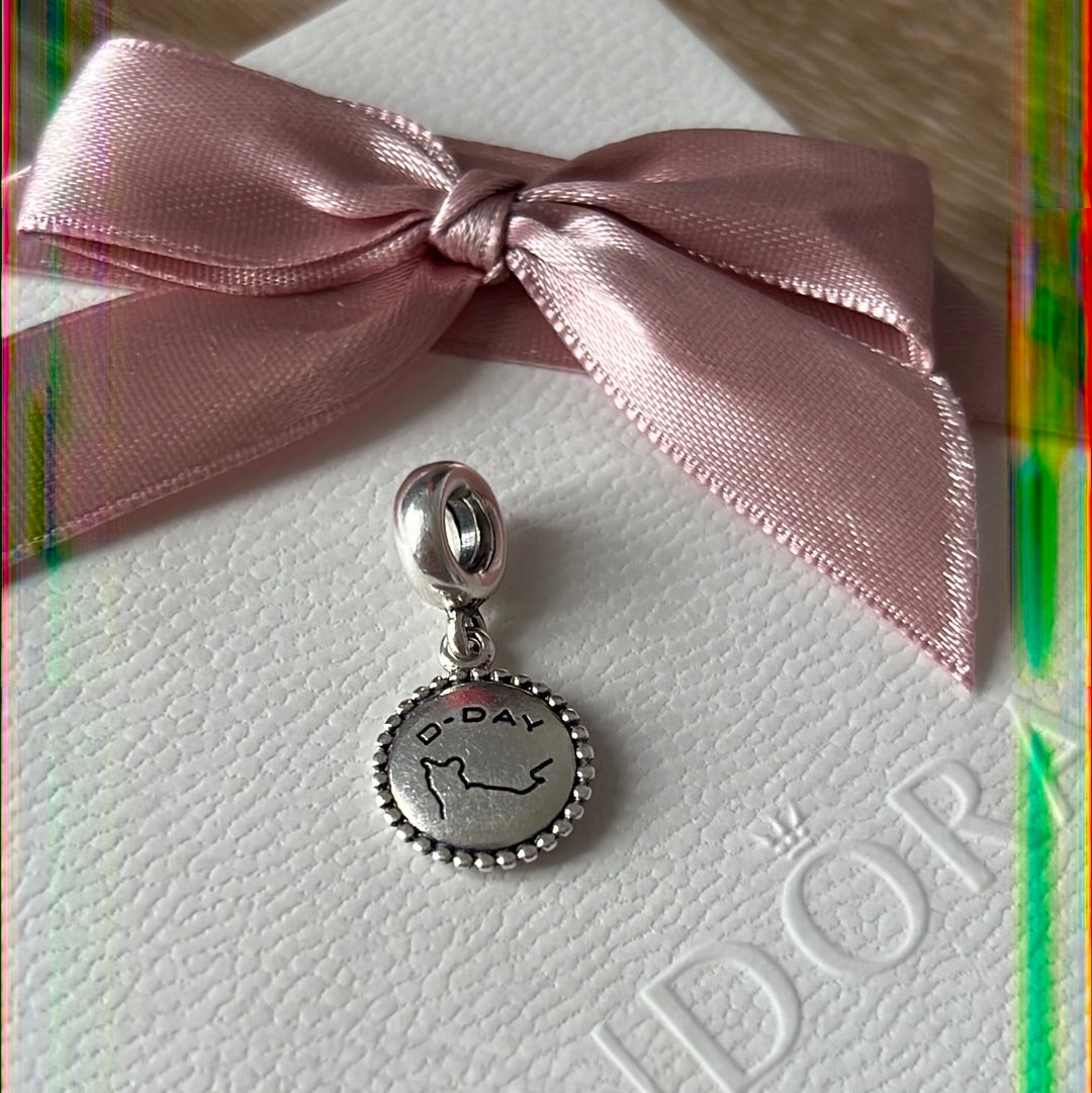 Genuine Pandora Dangle D-Day Normandy Landings Personalised Charm Map Charm