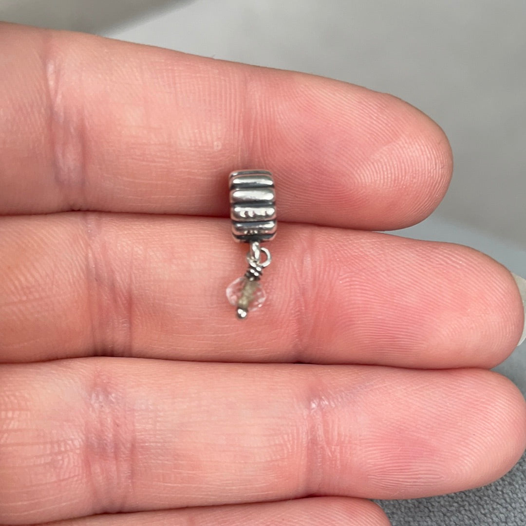 Genuine Pandora Clear Stone Retired Droplet Charm