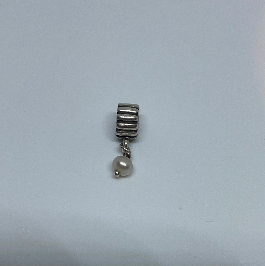 Genuine Pandora White Pearl Droplet Retired Dangle Little Charm