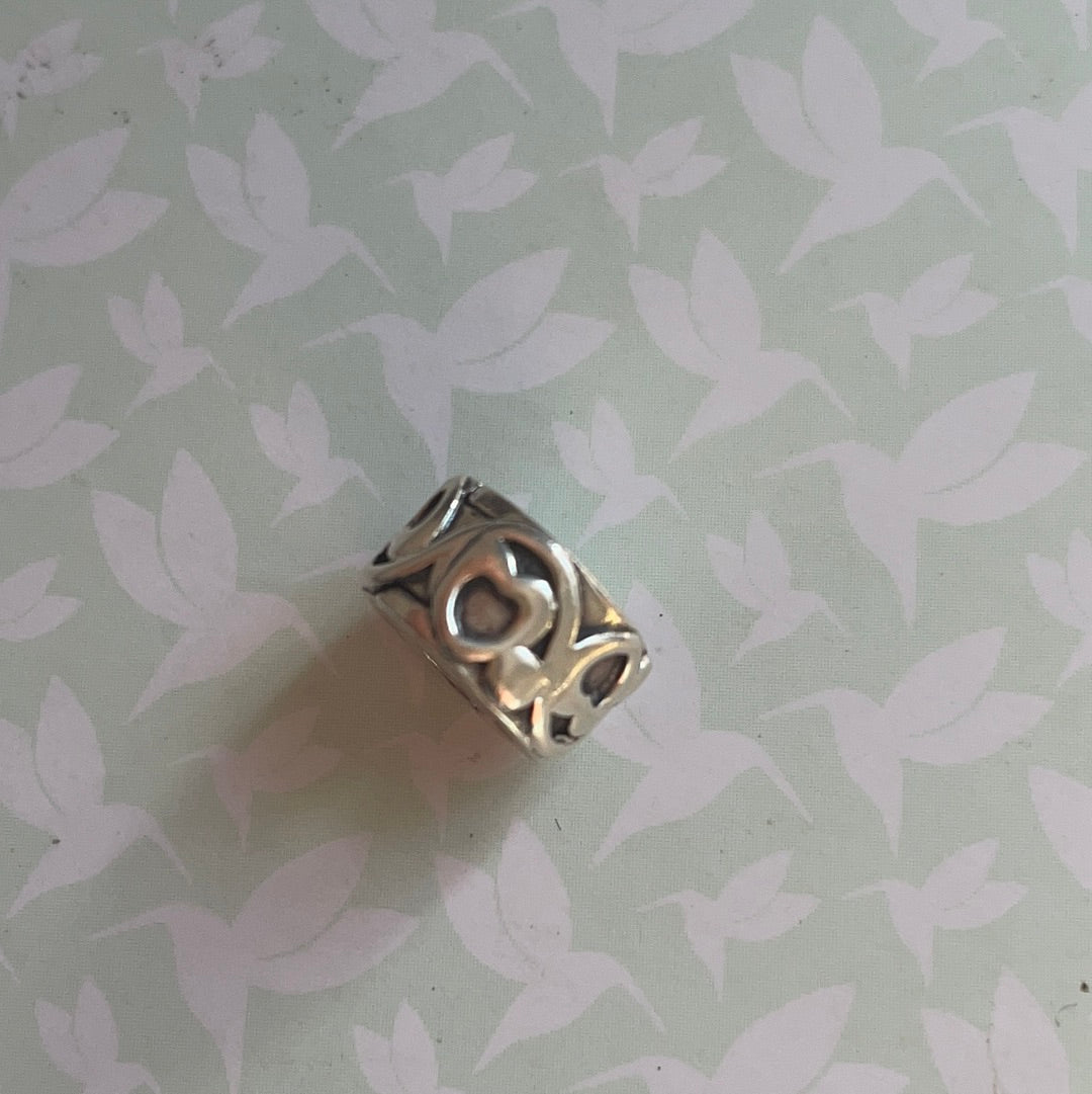 Genuine Chamilia Swirl Heart Silicone Clip Charm