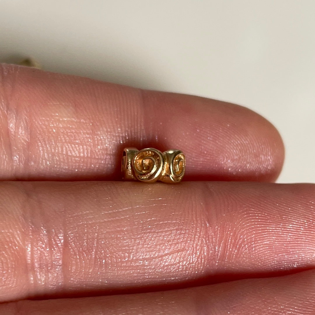 Genuine Pandora Solid 14ct Gold Large Rose Spacer Charm HTF