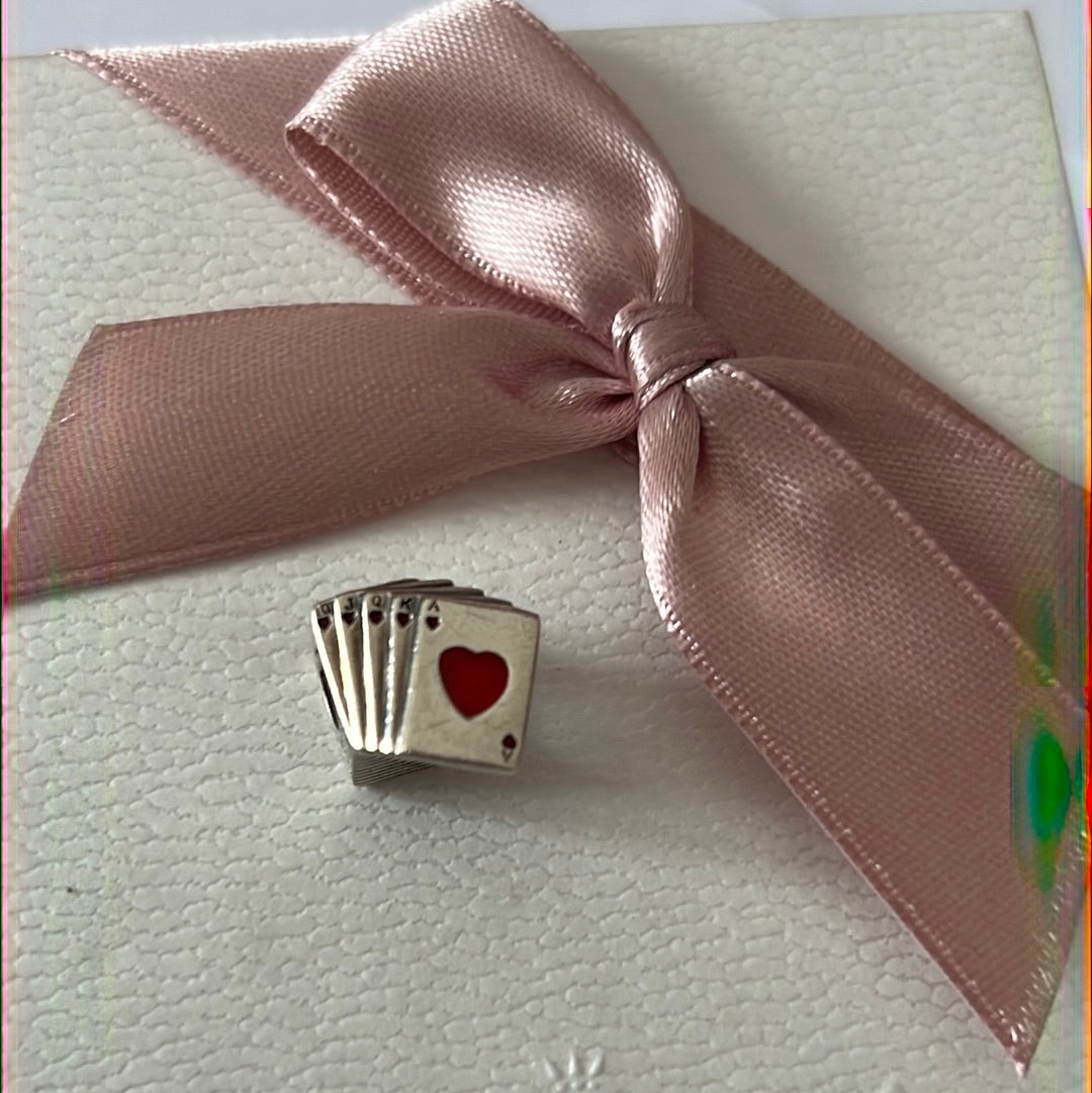 Genuine Pandora Enamel Playing Cards Las Vegas Charm Retired