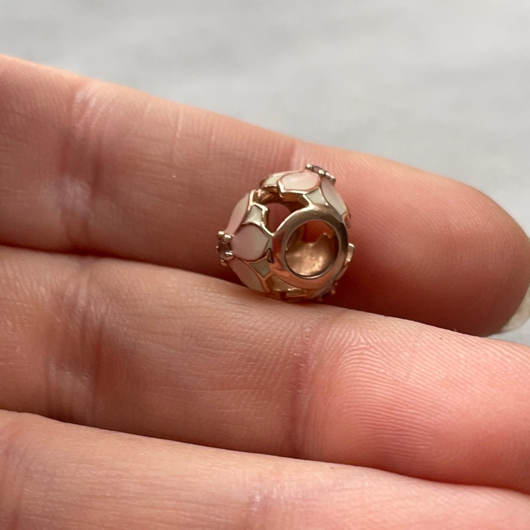 Genuine Pandora Brand New Rose Gold Flower Magnolia Enamel Charm