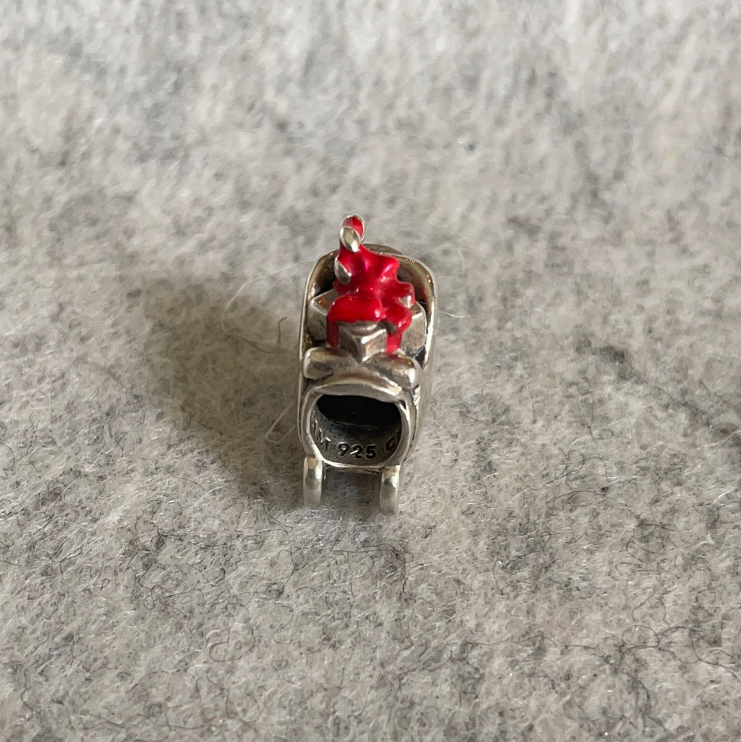 Genuine Chamilia Christmas Enamel Sleigh Charm