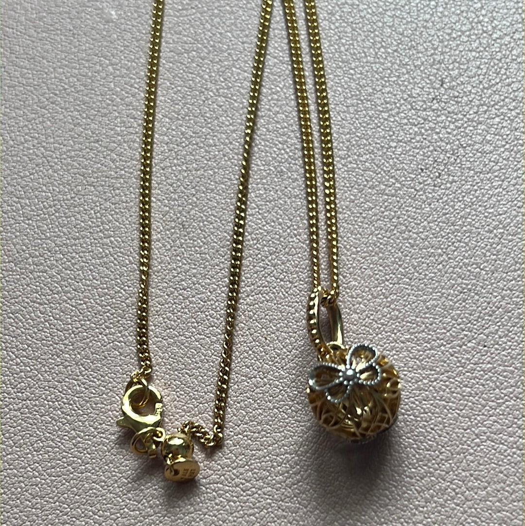 Genuine Pandora Shine Gold Butterfly Open Necklace 60cm Shine Chain