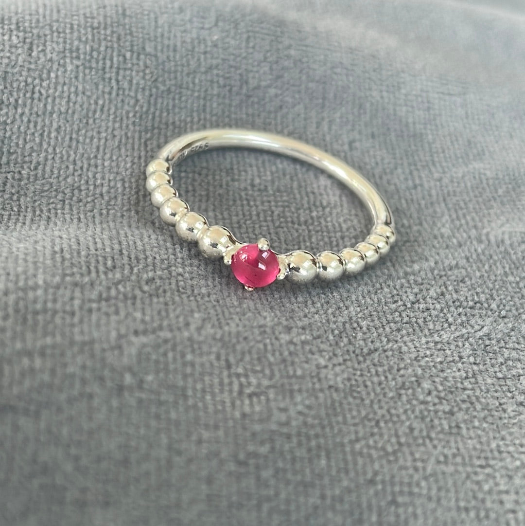 Genuine Pandora New Style Pink Birthstone Ring 52
