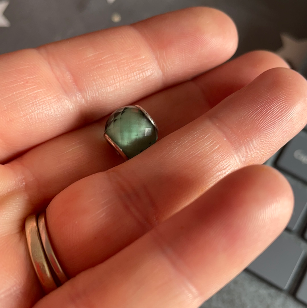 Genuine Pandora Petite Facet Murano In Mint Green