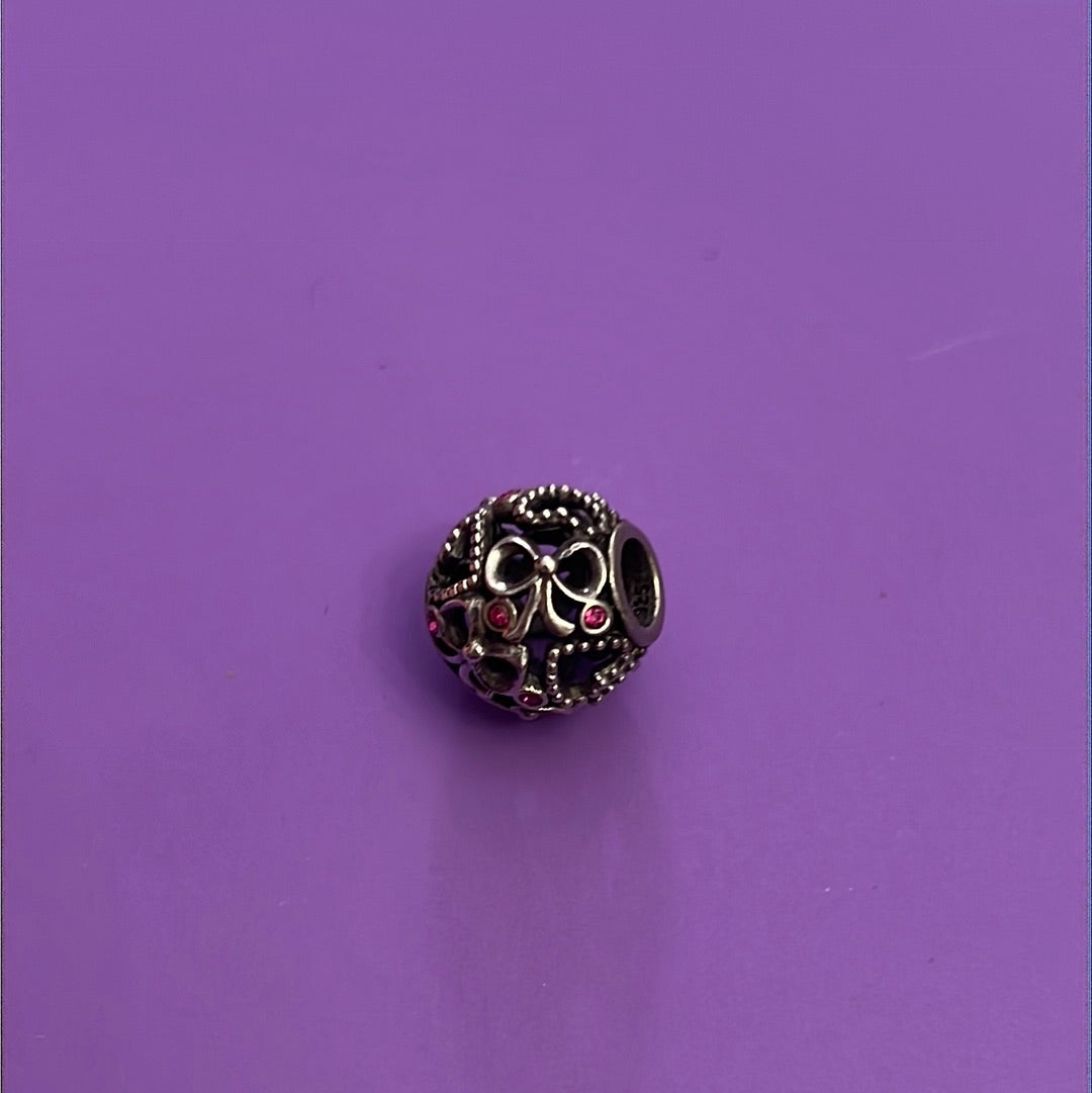 Genuine Chamilia Butterfly CZ Openwork Bow Charm