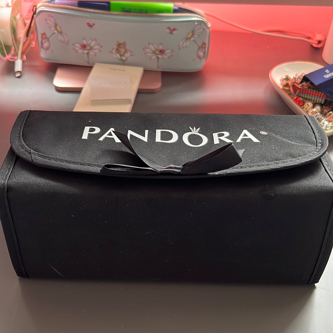 Genuine Pandora Black Travel Cosmetic Makeup Case Promo RARE