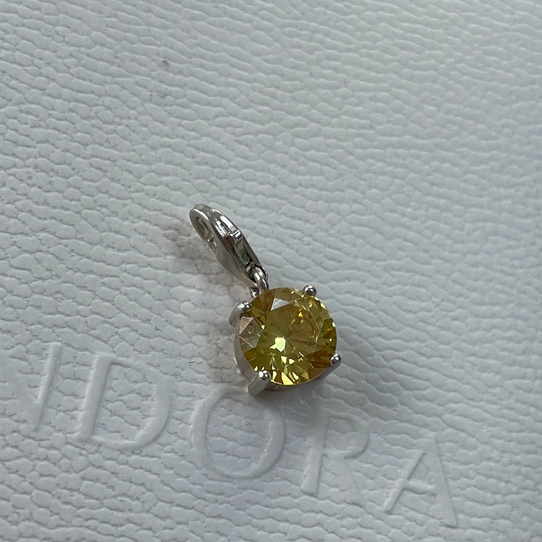 Genuine Thomas Sabo Yellow Citrine Stone CZ Clip Charm