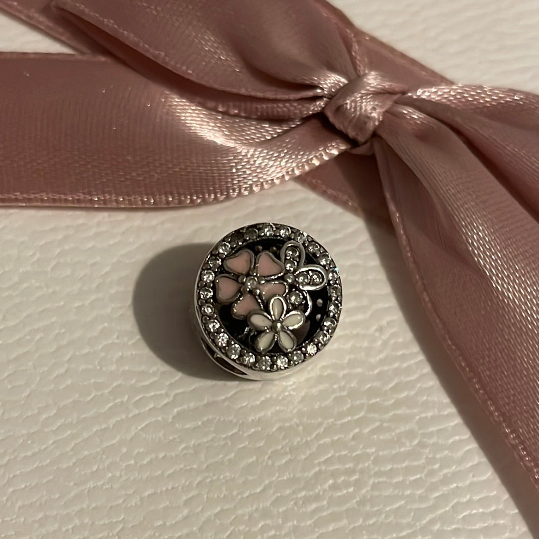 Sterling Silver Poetic Bloom Flower Floral Enamel Charm