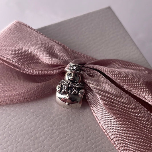 Genuine Pandora Pave Snowman Charm Christmas