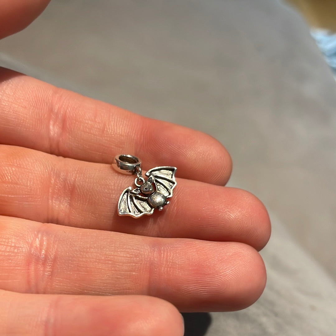 Genuine Chamilia Bat Dangle Halloween Charm