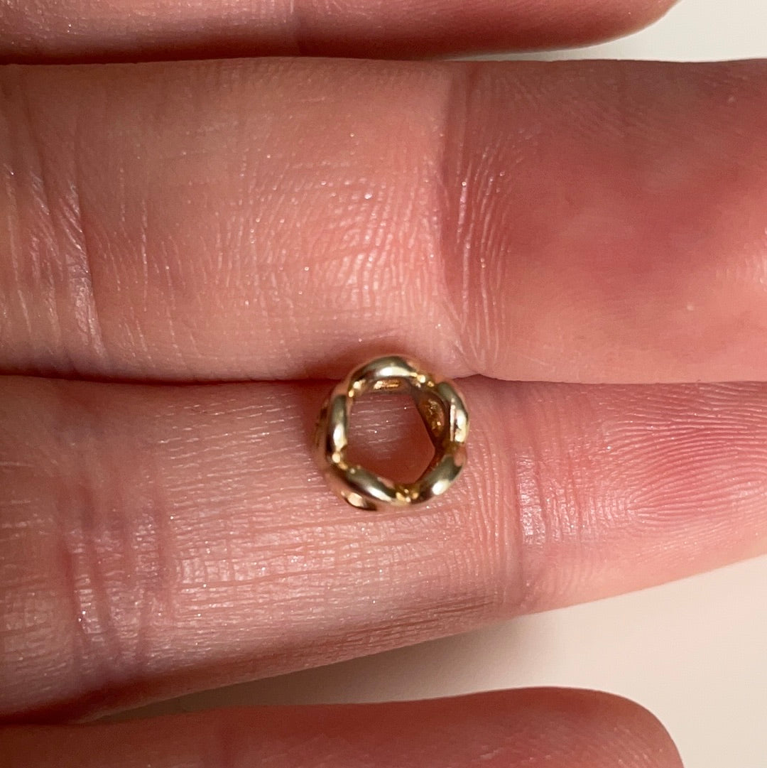 Genuine Pandora Solid 14ct Gold Circle Link Openwork Spacer Charm HTF