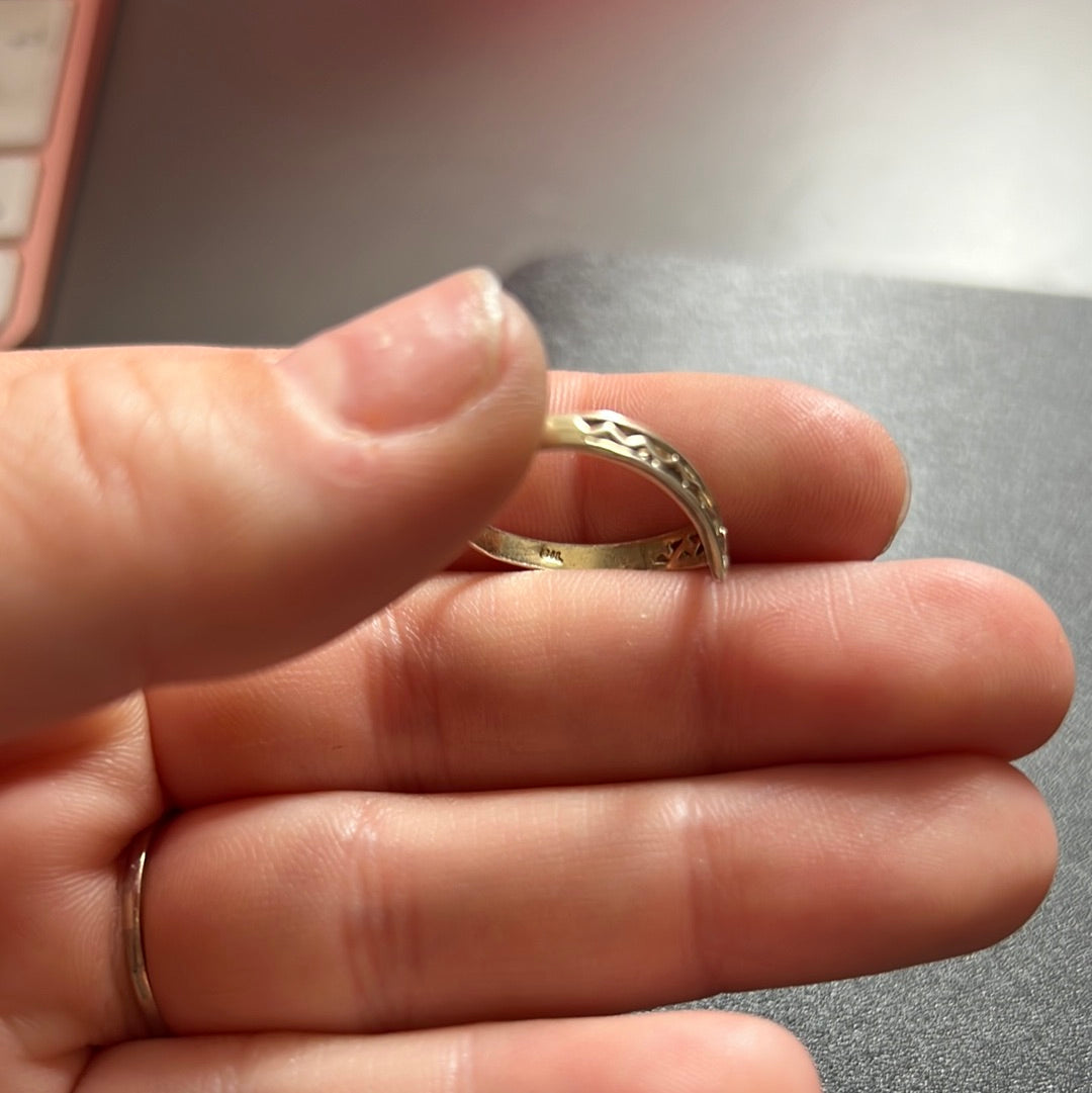 Solid Gold 715 Hallmarked Celtic Openwork Wishbone Ring 54