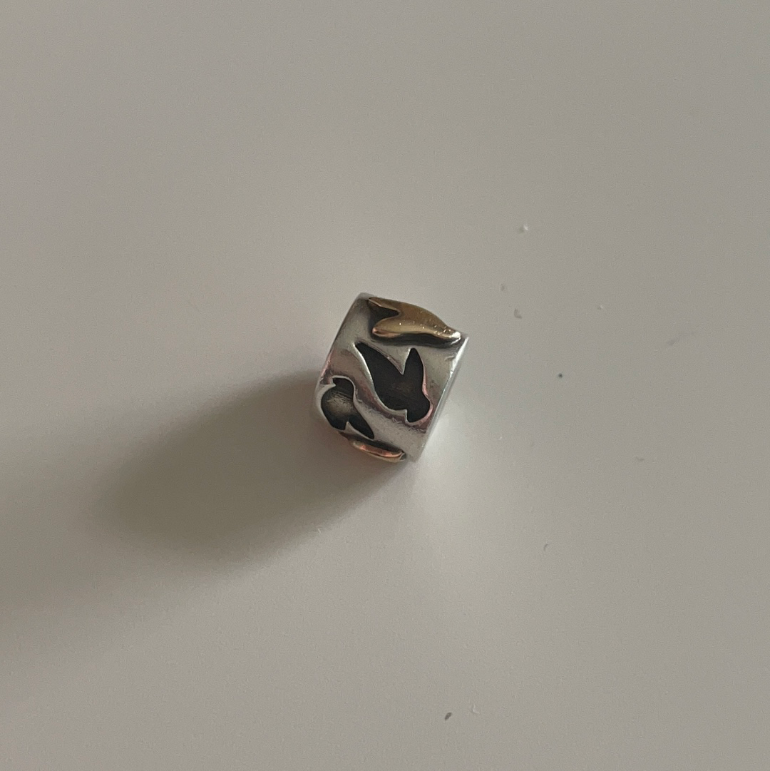 Genuine Pandora Two Tone Birds Freedom Nightingale Charm