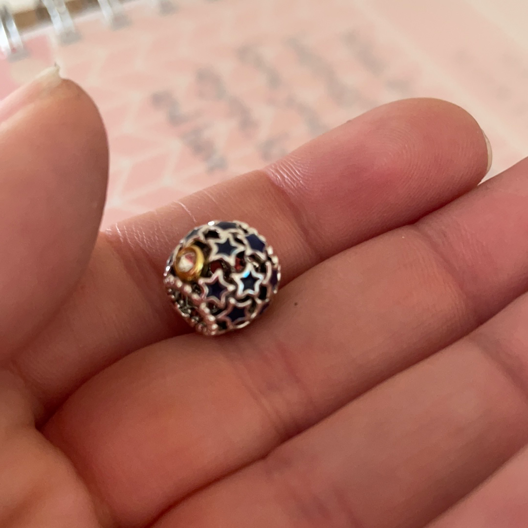 Genuine Pandora Illuminating Stars Sky Two Tone Gold Star Charm Openwork