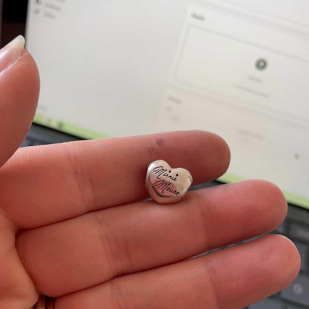 Genuine Pandora Disney Parks Minnie Heart Signature Charm