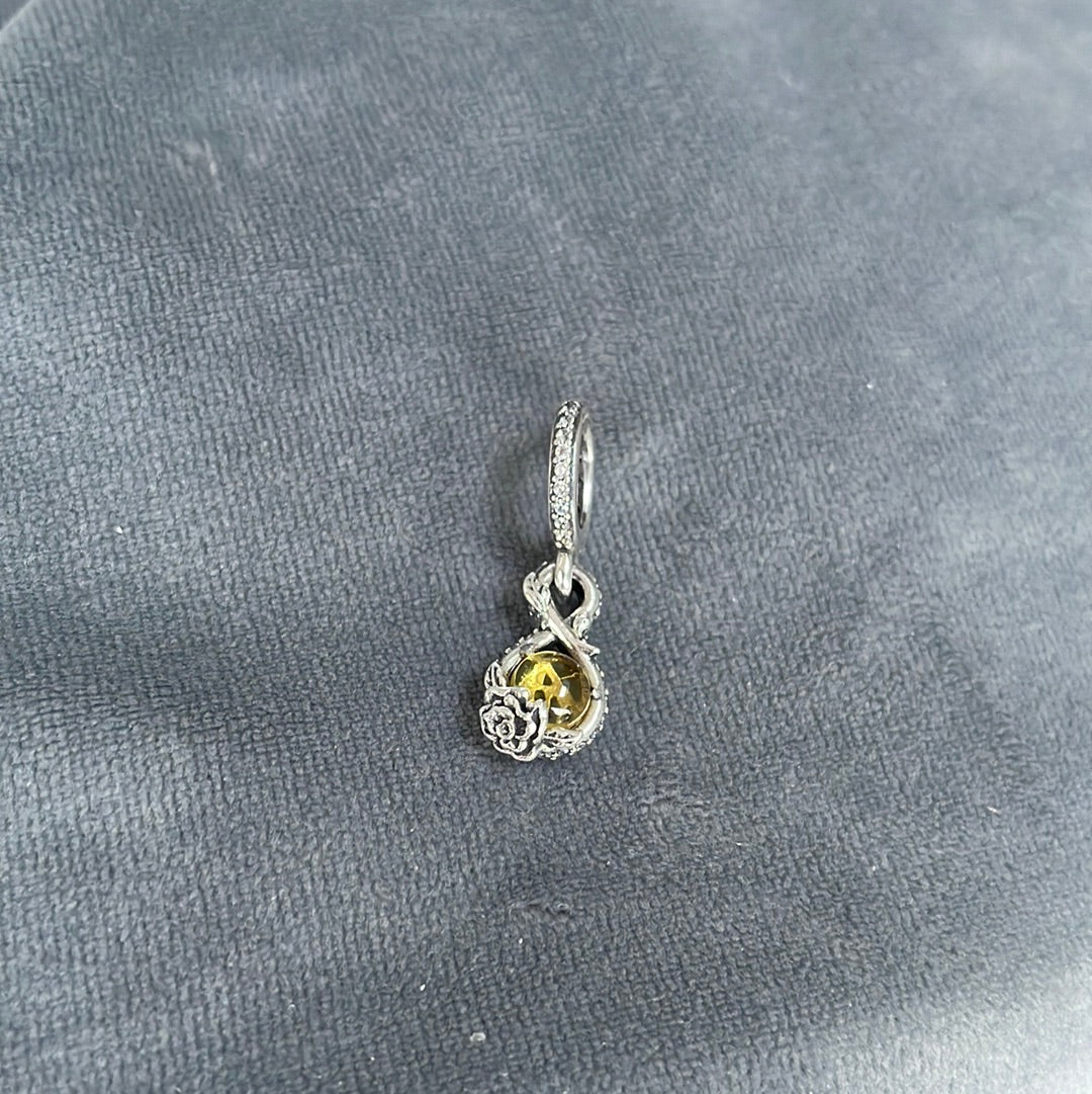 Genuine Pandora Disney Brand New Belle Infinity & Rose Flower Pendant