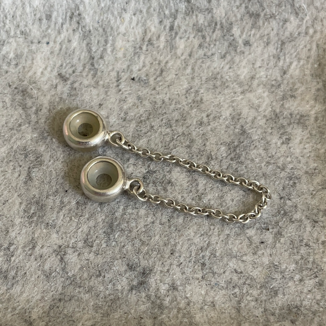 Silver Silicone Safety Chain Fits Moments