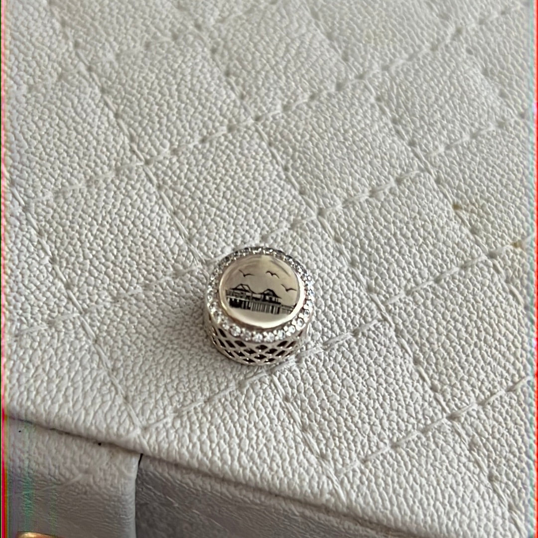 Genuine Pandora Naples Florida Charm Travel Enamel Pave Exclusive RARE Holiday