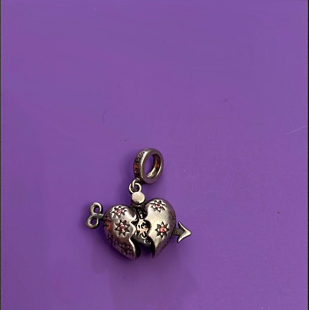 Genuine Chamilia I Love You Heart Openable Dangle Charm