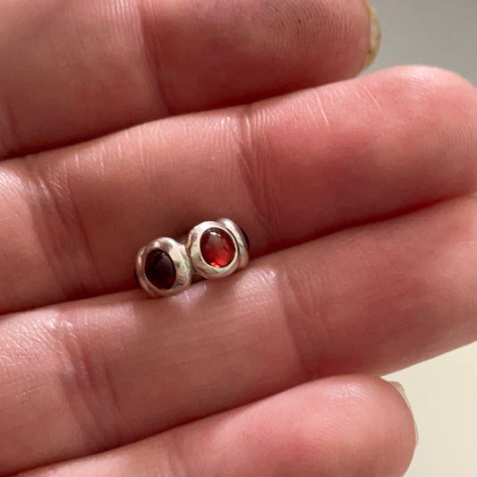Genuine Pandora Ruby/ Garnet Red Stone Spacer Cabochon
