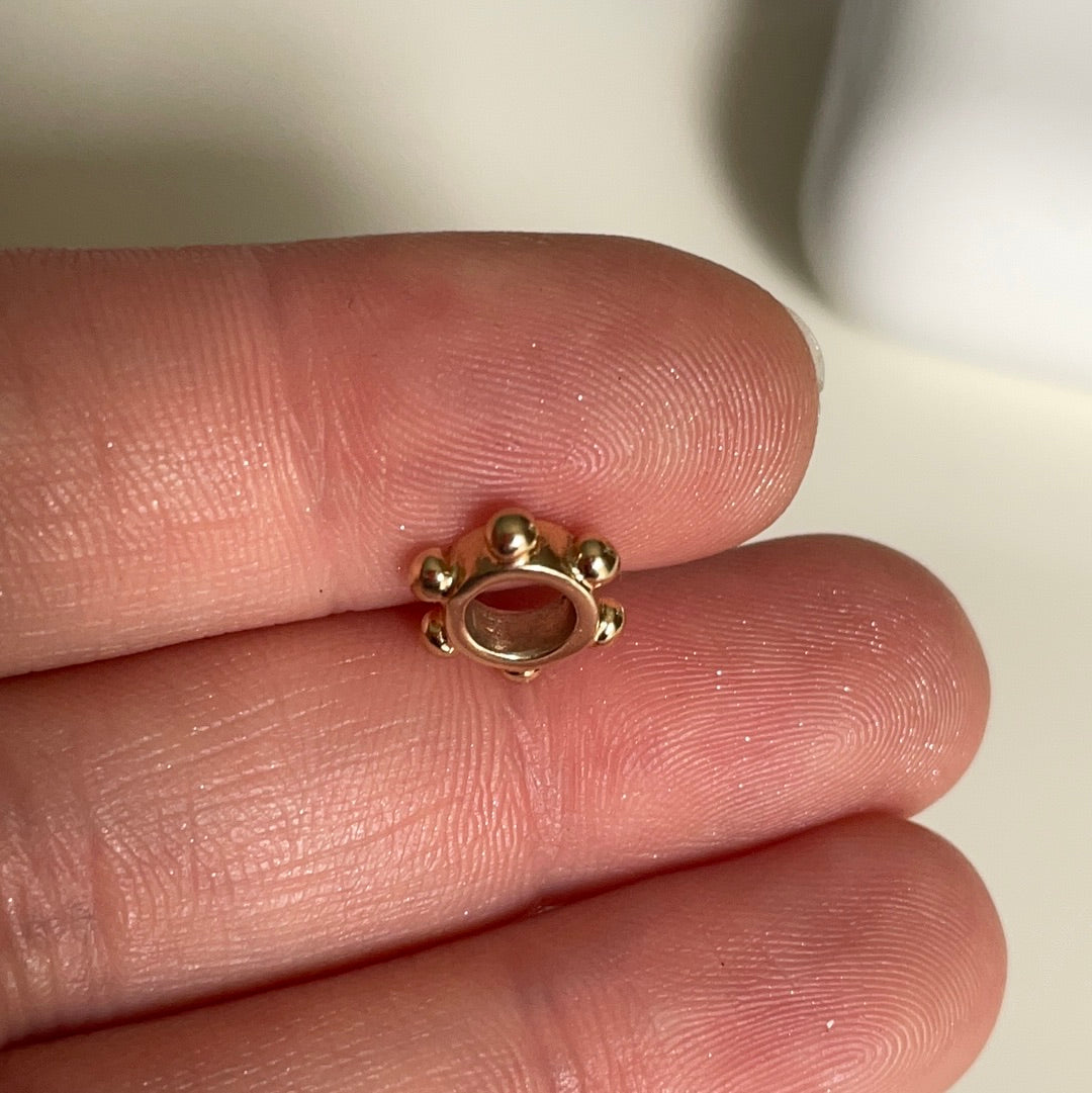 Genuine Pandora Solid 14ct Gold Dotted Spacer Charm RARE HTF