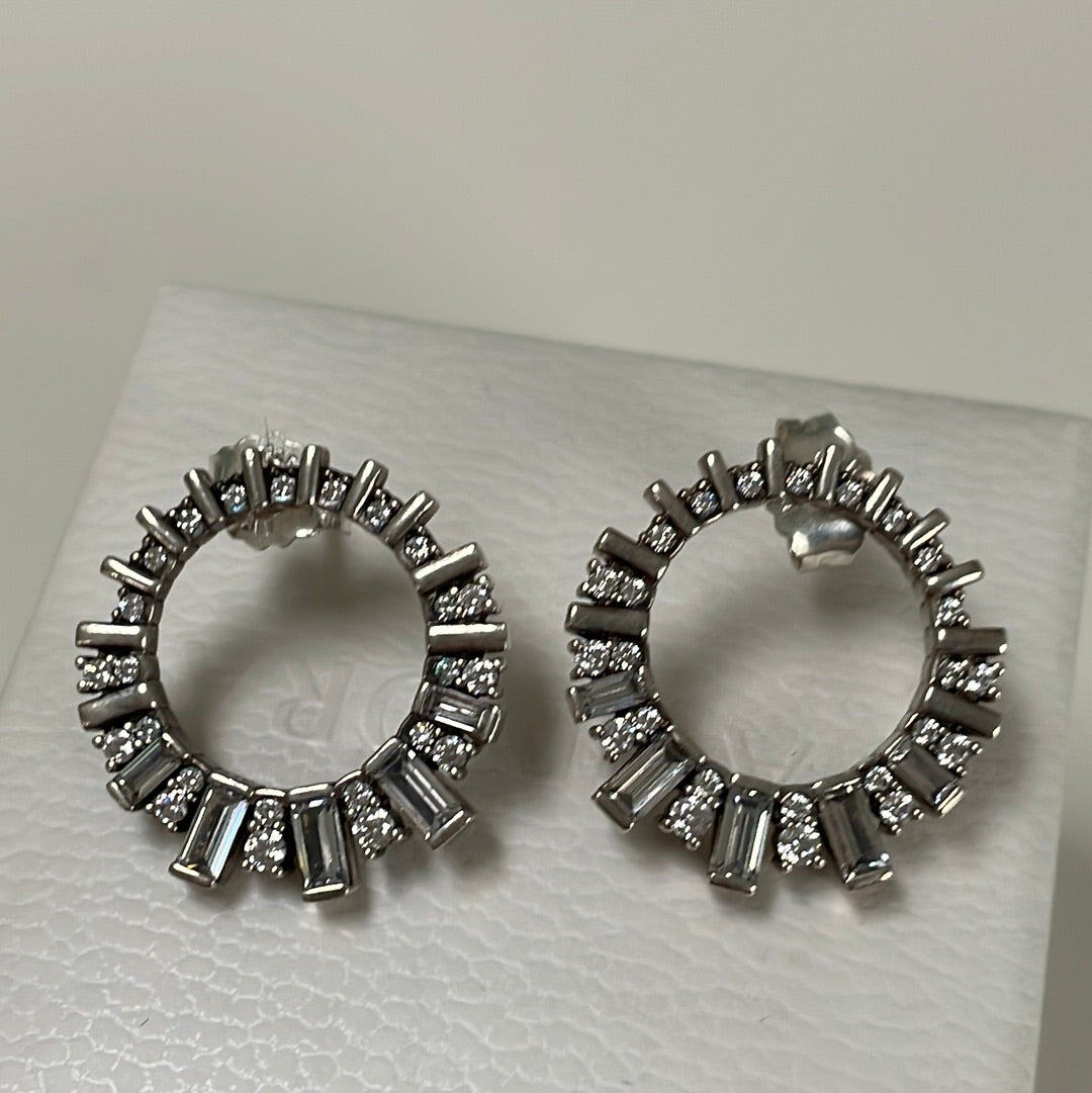 Genuine Pandora Pave & Stones Glacial Beauty Earrings Statement