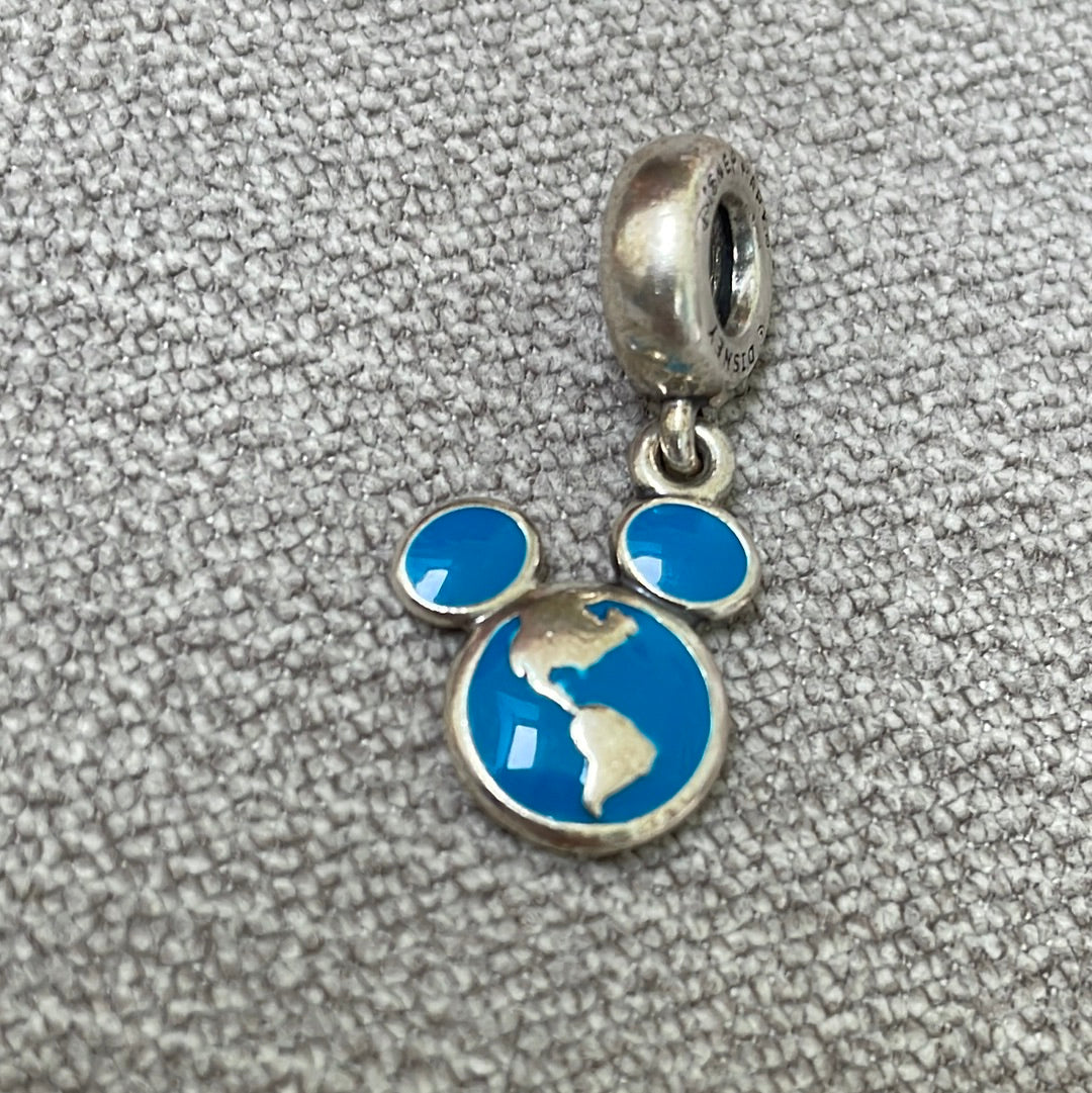 Genuine Pandora Disney Parks Vacation Club Member Mickey Hat Blue Enamel Dangle Charm RARE