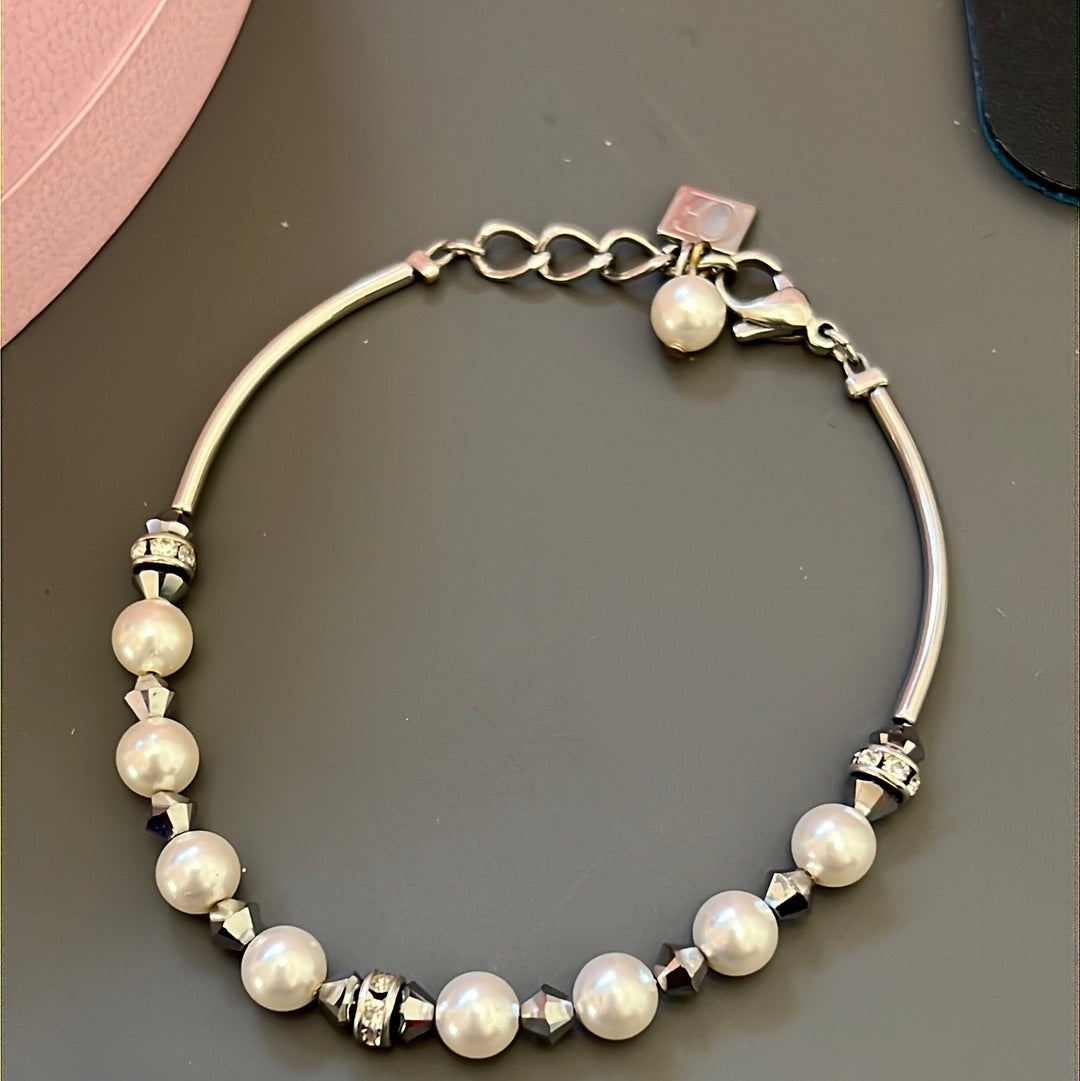 Genuine Coeur De Lion Brand New Fresh Water Pearl Gemstone Bracelet Adjustable