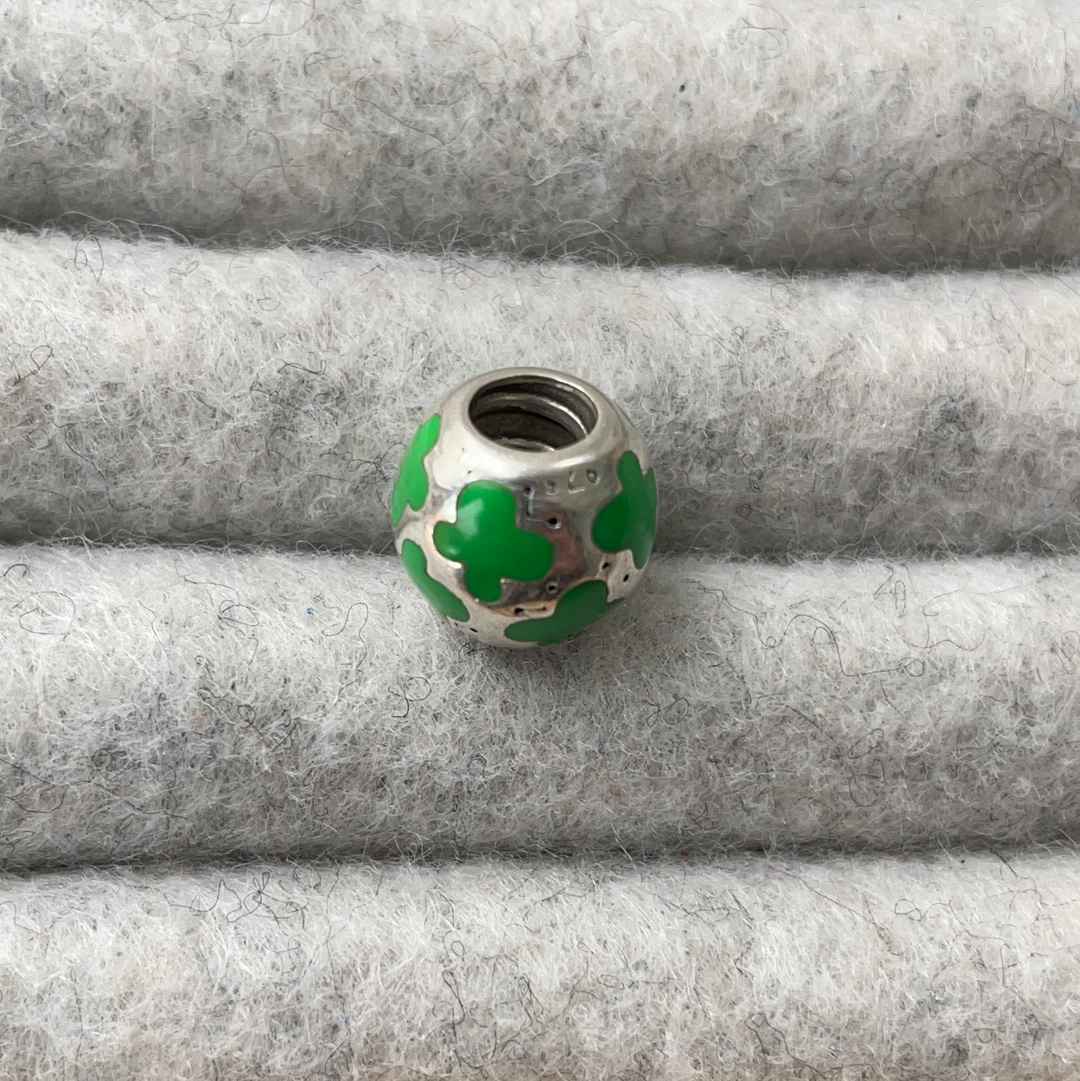 Genuine Pandora Green Enamel Butterfly Ball Silver Charm